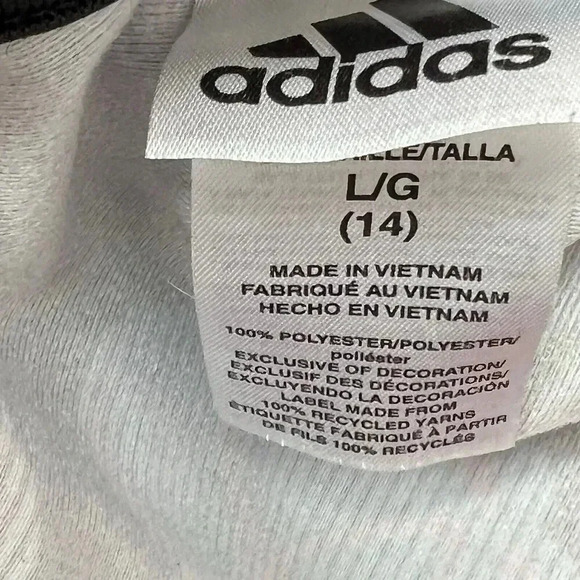 Adidas Girls Black Floral Printed‎ 3-Striped Zip Up Tricot Jacket AP4532 Sz L 14 - Picture 8 of 13